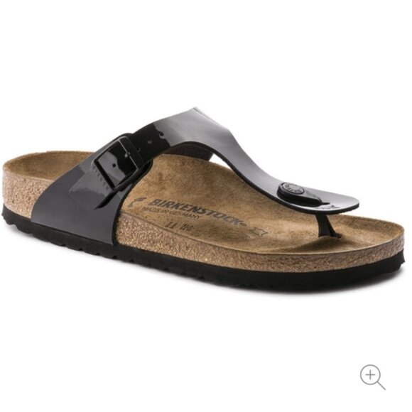 BIRKENSTOCK GIZEH Thong Vegan Patent Leather Sandals Slides Shoe Flats Minimal 8 - Picture 1 of 15